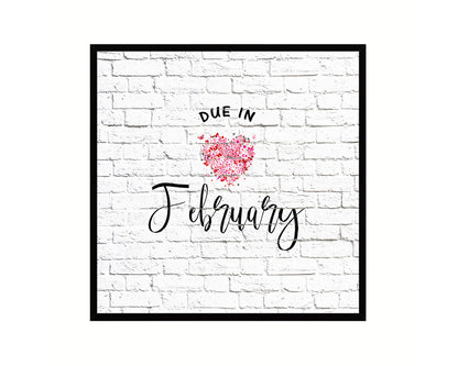 Baby Due In February Pregnancy Announcement Personalized Frame Print Wall Decor Art Gifts