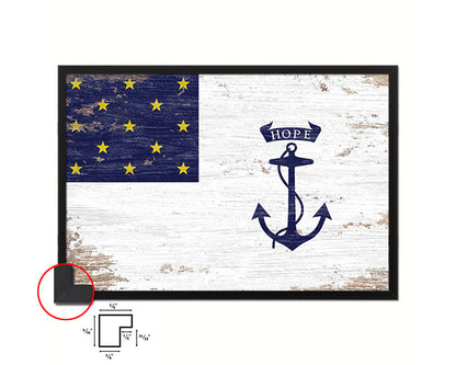 Valley Forge 1st Rhode Island Regiment Shabby Chic Military Flag Framed Print Decor Wall Art Gifts