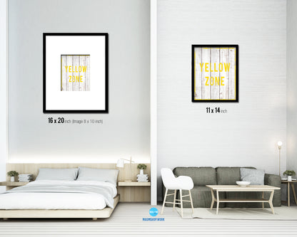 Yellow Zone Notice Danger Sign Framed Print Home Decor Wall Art Gifts