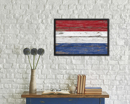 Netherlands Country Wood Rustic National Flag Wood Framed Print Wall Art Decor Gifts