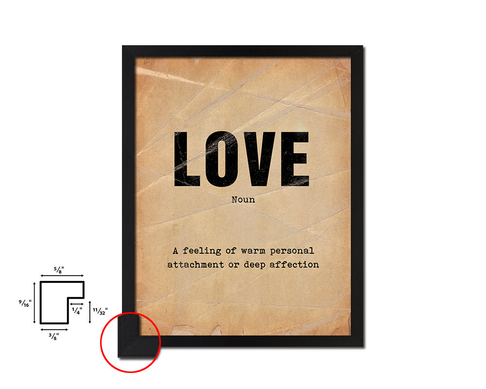 LOVE definition Quote Paper Artwork Framed Print Wall Decor Art