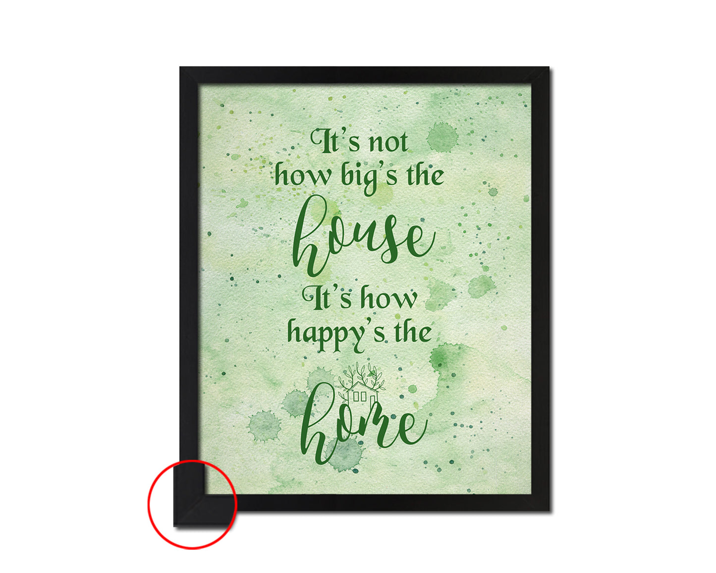 It's not how big's the house It's how happy's the home Quote Framed Print Wall Decor Art Gifts