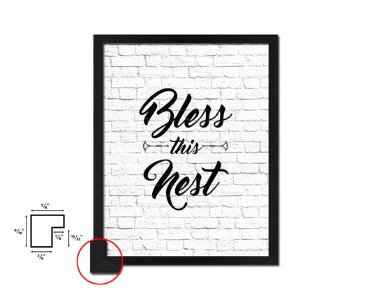 Bless this nest Quote Framed Print Home Decor Wall Art Gifts