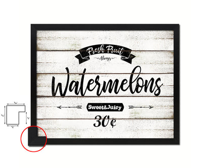 Fresh Fruit Watermelons Vintage Sign Fine Art Paper Prints Wood Frame Wall Art Decor Gifts