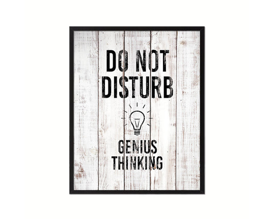 Do not disturb genius thinking Notice Danger Sign Framed Print Home Decor Wall Art Gifts