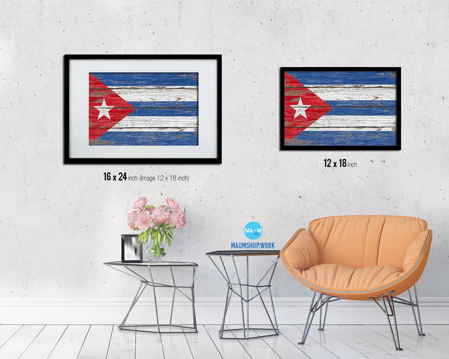 Cuba Country Wood Rustic National Flag Wood Framed Print Wall Art Decor Gifts