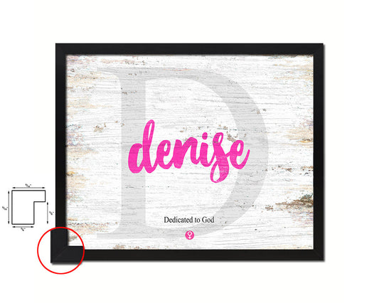 Denise Personalized Biblical Name Plate Art Framed Print Kids Baby Room Wall Decor Gifts