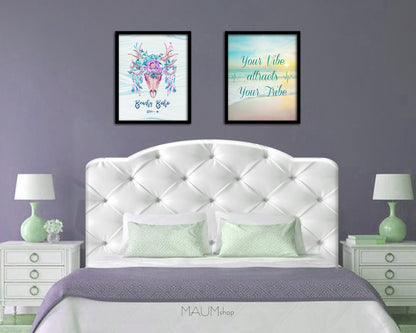 Your vibe attracts your tribe Quote Framed Print Wall Decor Art Gifts