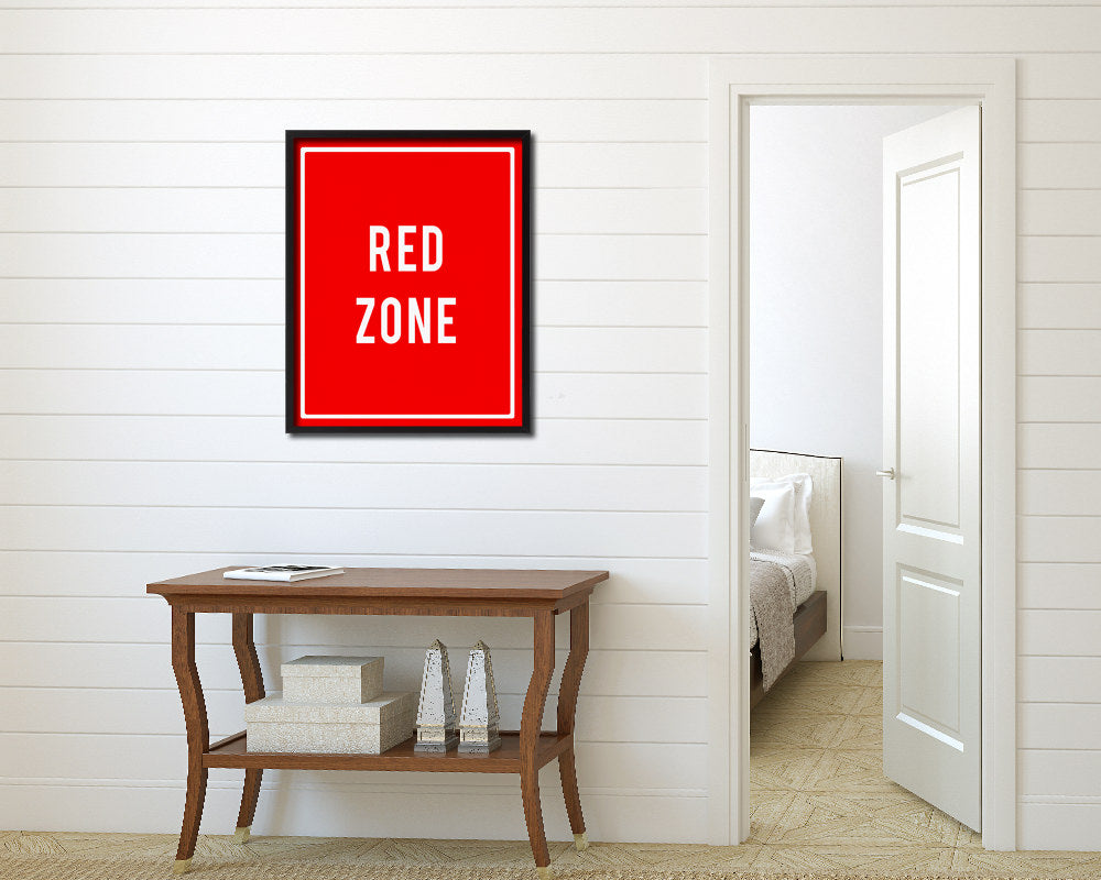 Red Zone Notice Danger Sign Framed Print Home Decor Wall Art Gifts