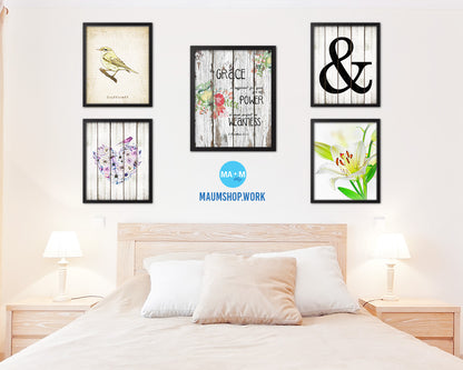 My Grace is sufficient for your for my Power Quote Framed Print Home Decor Wall Art Gifts