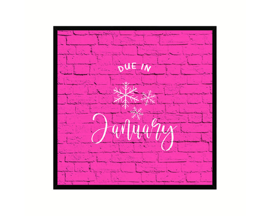 Baby Due In January Pregnancy Announcement Personalized Frame Print Wall Decor Art Gifts
