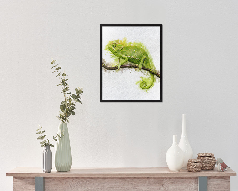 Chameleon Animal Painting Print Framed Art Home Wall Decor Gifts