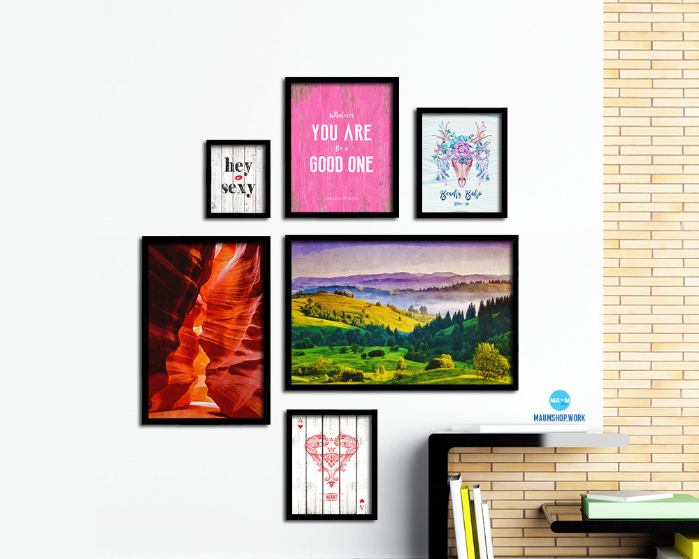 Ukraine Europe Foggy Summer Morning Mountains Carpathia Landscape Painting Print Art