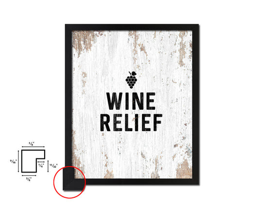 Wine relief Words Wood Framed Print Wall Decor Art Gifts