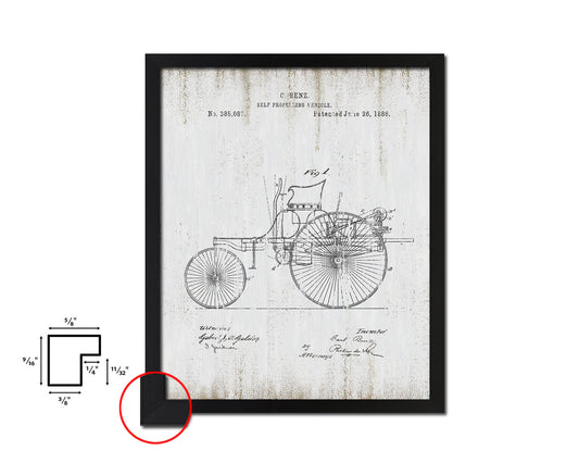 Self Propelling Vehicle Car Vintage Patent Artwork Black Frame Print Wall Art Decor Gifts