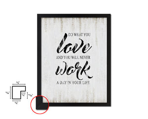Do what you love Quote Wood Framed Print Wall Decor Art