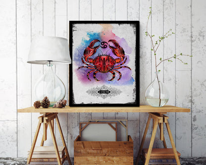 Cancer Constellation Prediction Yearly Horoscope Wood Framed Paper Print Wall Art Decor Gifts