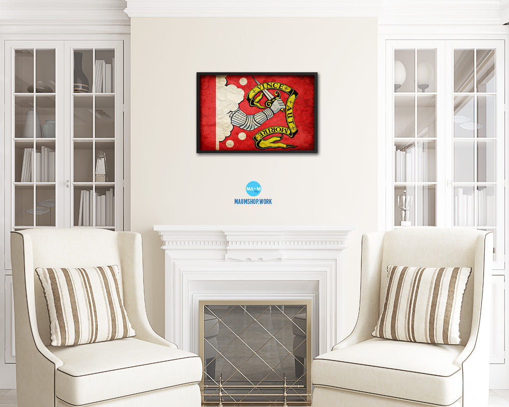 Bedford Vintage Military Flag Framed Print Sign Decor Wall Art Gifts