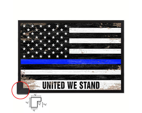 Thin Blue Line Honoring Law Enforcement American, United we stand Shabby Chic Military FlagArt