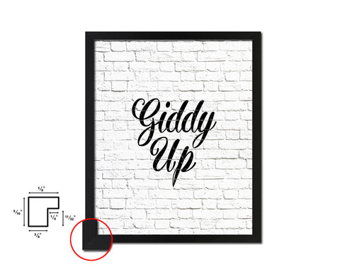 Giddy Up Quote Framed Artwork Print Home Decor Wall Art Gifts
