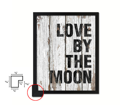 Love by the moon Quote Framed Print Home Decor Wall Art Gifts