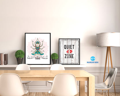Breath in peace, Breathe out love Yoga Yoga Wood Framed Print Wall Decor Art Gifts