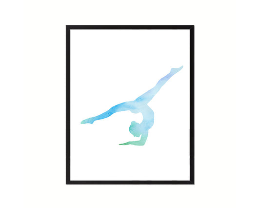 Gymnastic yoga Contorsionist practicing Yoga Wood Framed Print Wall Decor Art Gifts