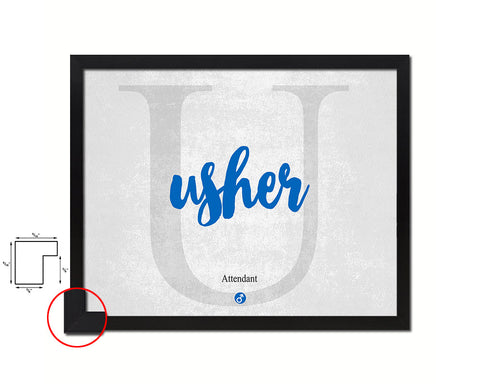 Usher Personalized Biblical Name Plate Art Framed Print Kids Baby Room Wall Decor Gifts