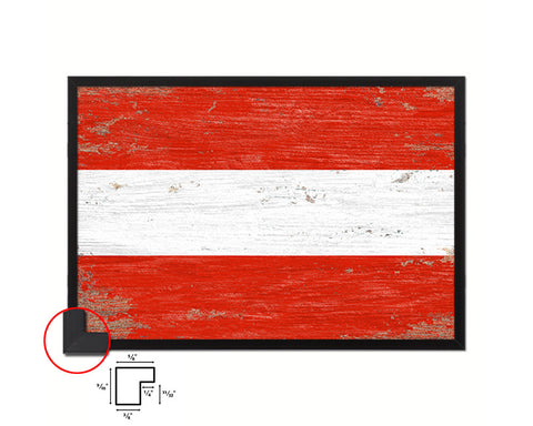 Austria Shabby Chic Country Flag Wood Framed Print Wall Art Decor Gifts