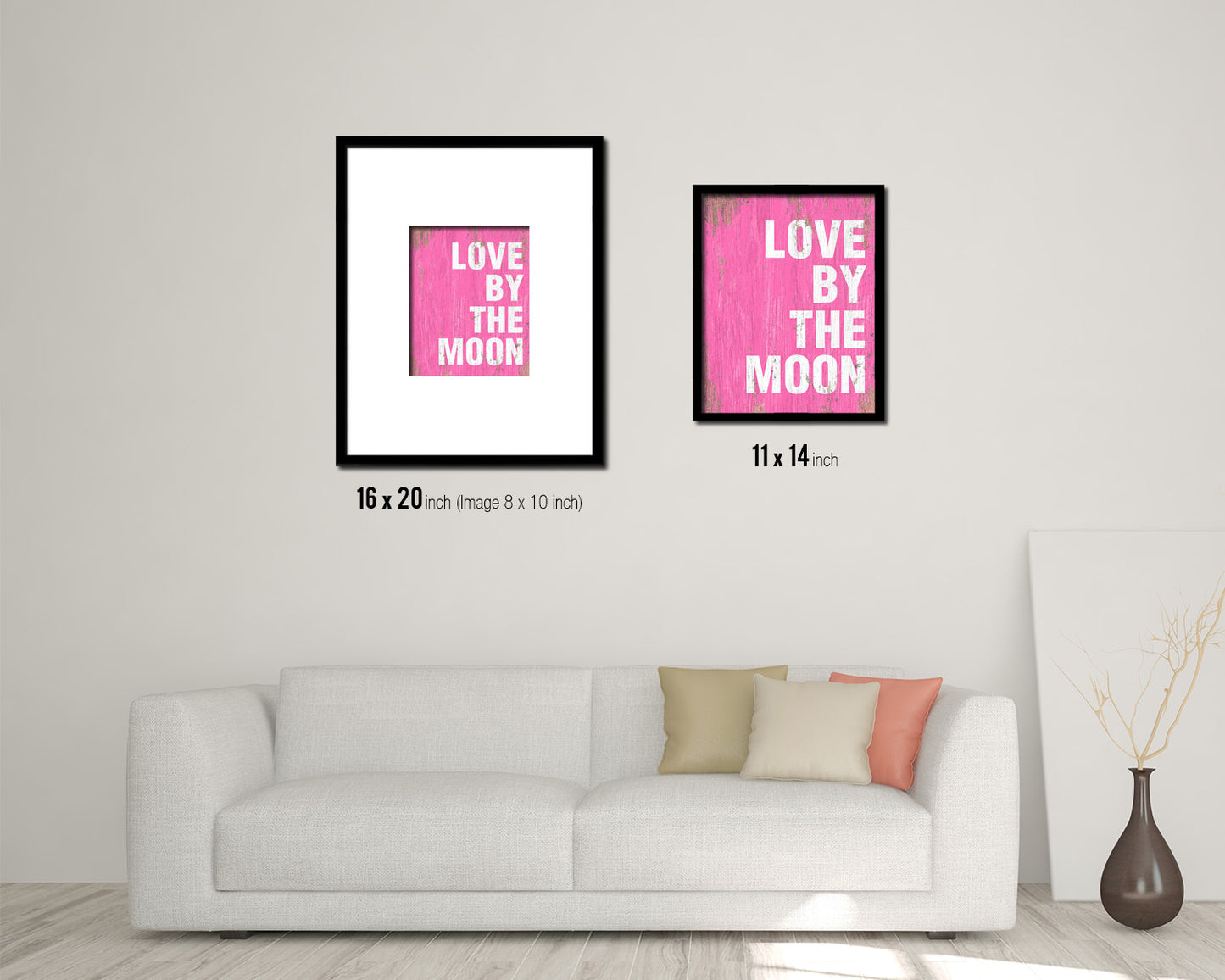 Love by the moon Quote Saying Framed Print Home Decor Wall Art Gifts