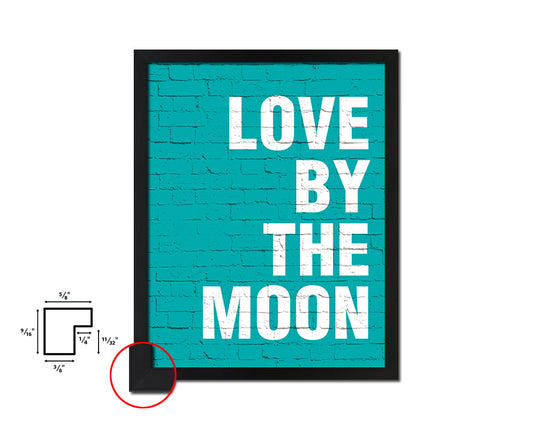 Love by the moon Quote Saying Framed Print Home Decor Wall Art Gifts
