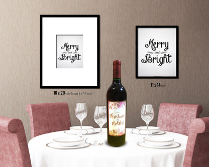Merry and Bright Holiday Season Gifts Wood Framed Print Home Decor Wall Art