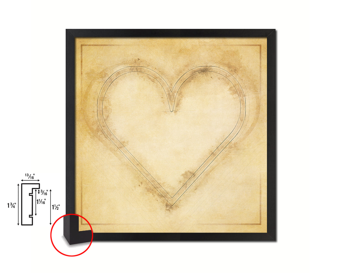 Heart Punctuation Symbol Framed Print Home Decor Wall Art English Teacher Gifts