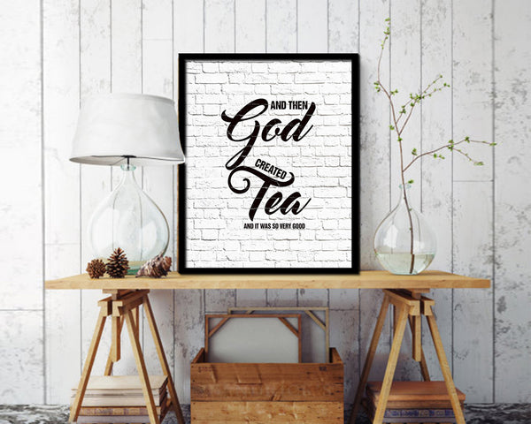 And then god created and it was so very good Quote Wood Framed Print Home Decor Wall Art Gifts