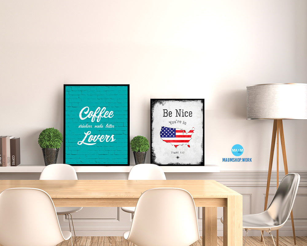 Coffee drinkers make better lovers Quotes Framed Print Home Decor Wall Art Gifts