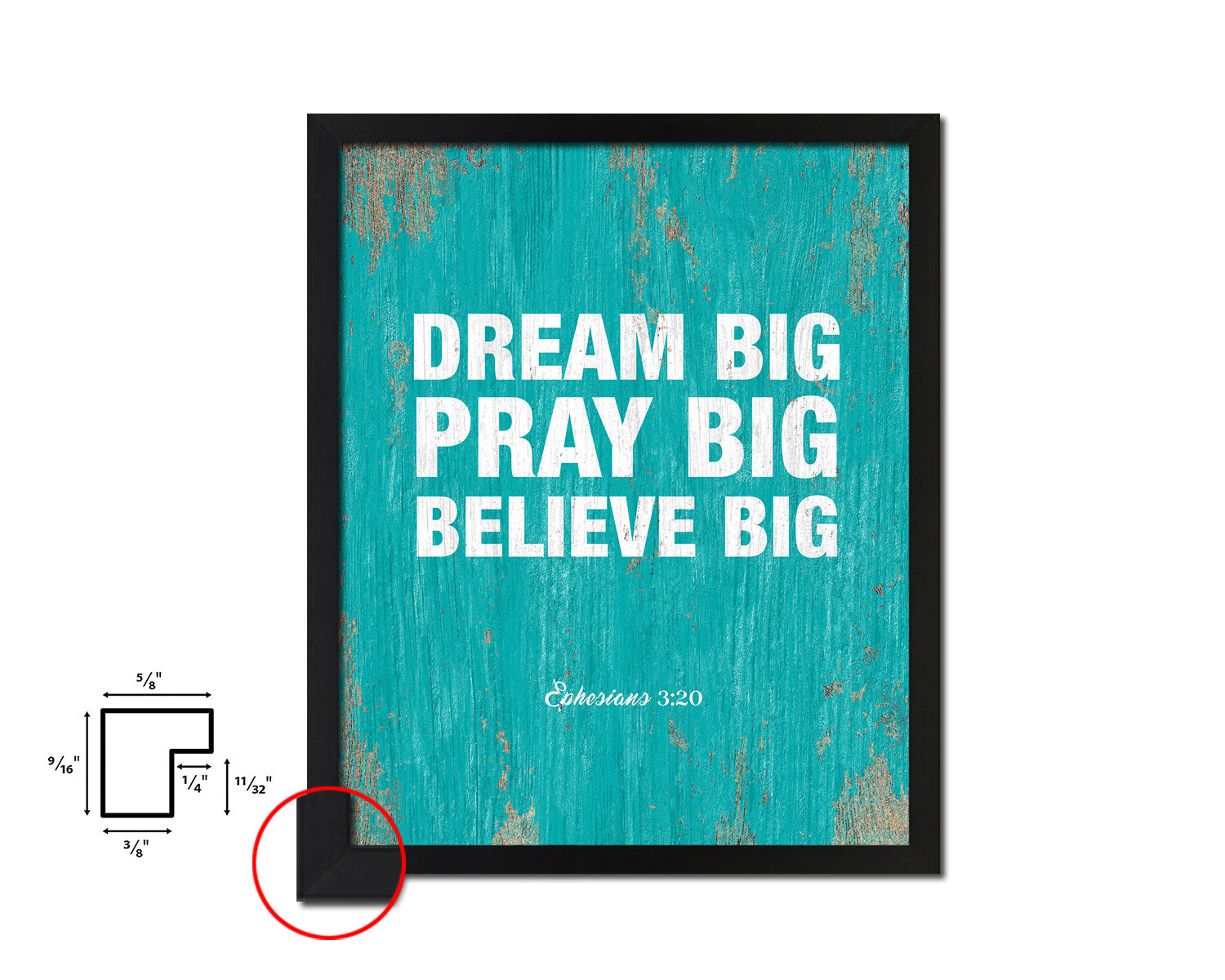 Dream big pray big believe big Quote Framed Print Home Decor Wall Art Gifts