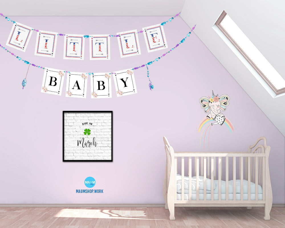 Baby Due In March Pregnancy Announcement Personalized Frame Print Wall Decor Art Gifts