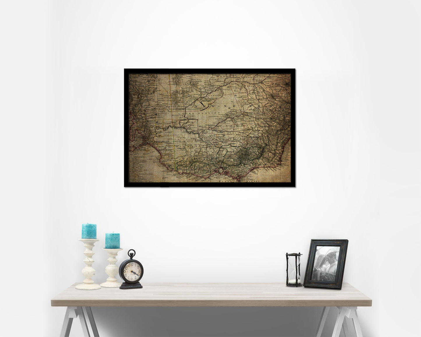 Australia Vintage Map Framed Print Art Wall Decor Gifts