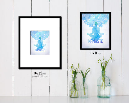 Double Pigeon Pose Fire Log Pose Agnistambhasana Yoga Wood Framed Print Wall Decor Art Gifts