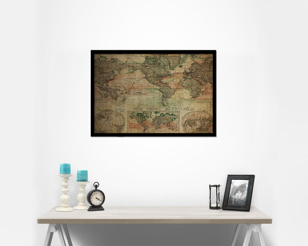 World Nicolaes Visscher in Amsterdam 1652 Vintage Map Framed Print Art Wall Decor Gifts