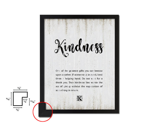 Kindness Quote Wood Framed Print Wall Decor Art