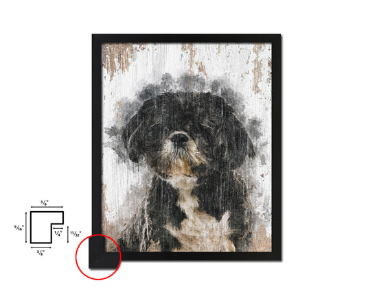 Shih Tzu Dog Puppy Portrait Framed Print Pet Watercolor Wall Decor Art Gifts