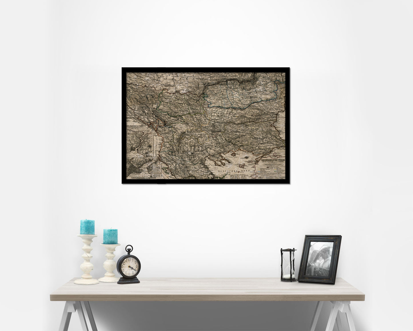 Balkans Hungary Romania Europe's Third World Historical Map Framed Print Art Wall Decor Gifts