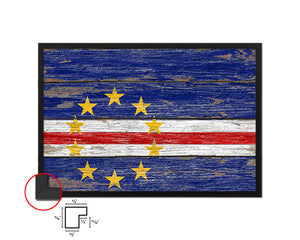 Cape Verde Country Wood Rustic National Flag Wood Framed Print Wall Art Decor Gifts