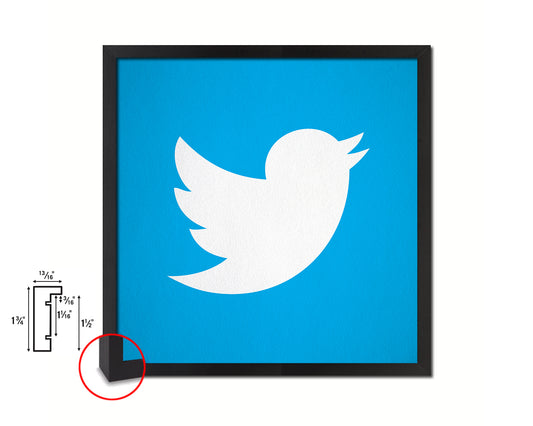 Twitter Social Media Symbol Icons logo Wood Framed Print Home Decor Wall Art Gifts