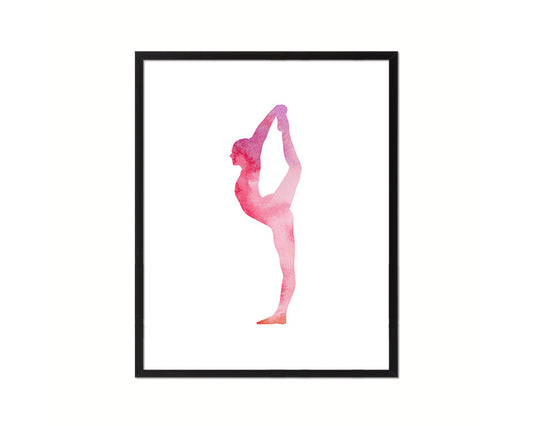 Gymnastic yoga Contorsionist practicing Yoga Wood Framed Print Wall Decor Art Gifts