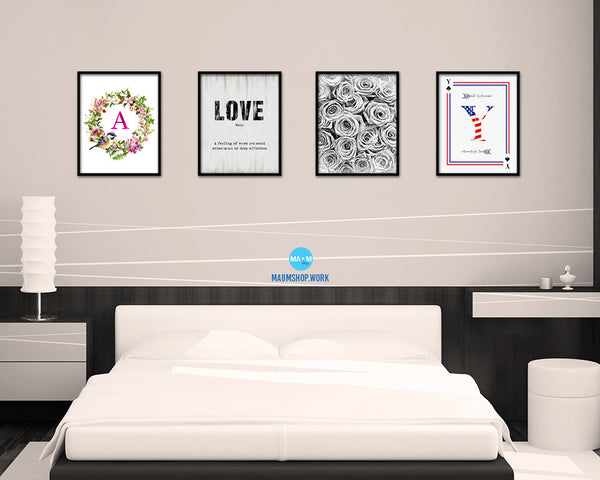 LOVE definition Quote Wood Framed Print Wall Decor Art