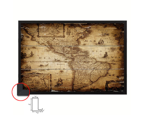 America 1690 Antique Map Framed Print Art Wall Decor Gifts