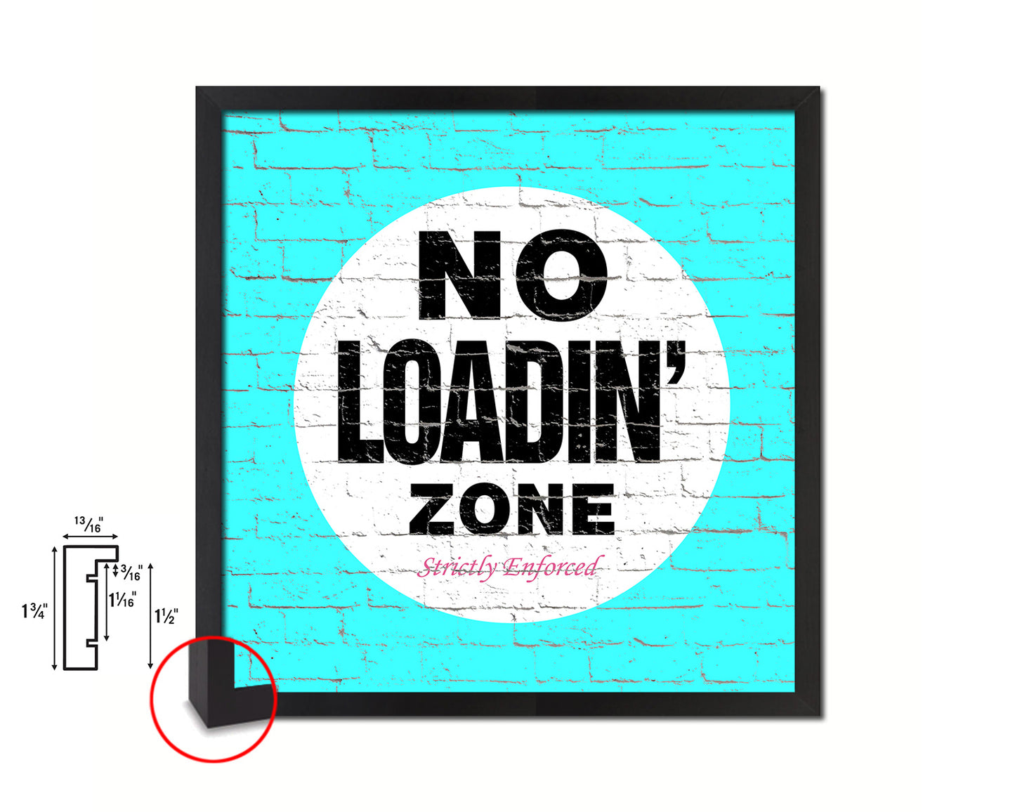 No Loading Zone Shabby Chic Sign Wood Framed Art Paper Print Wall Decor Gifts