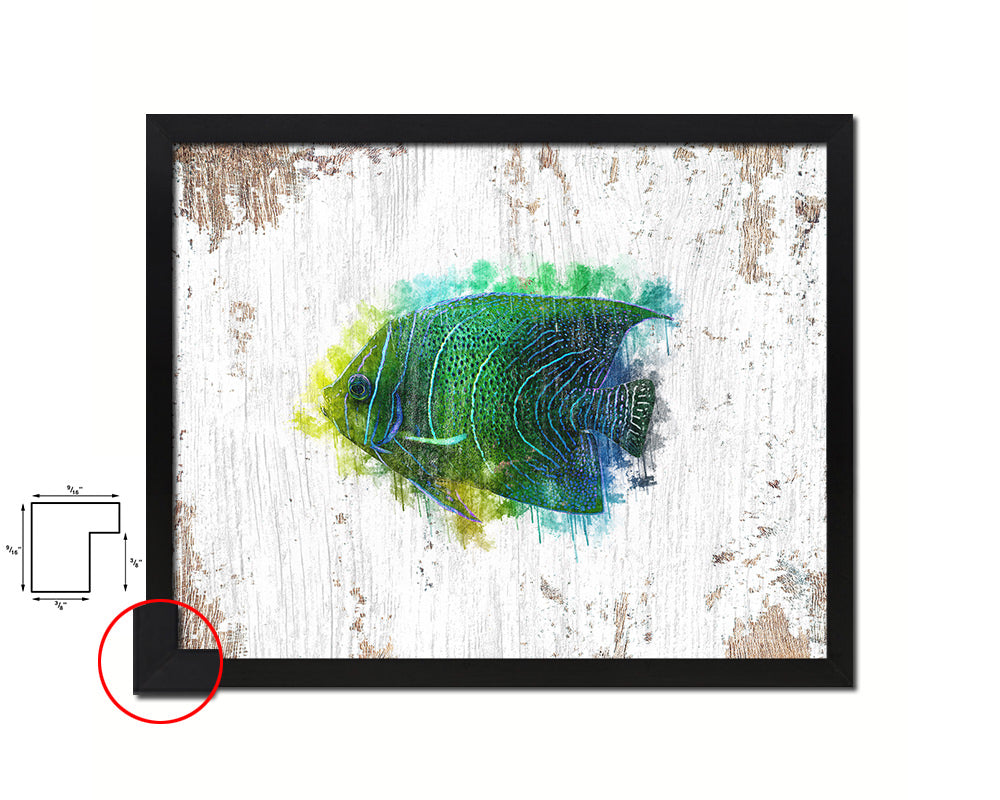 Tropical Fish Framed Print Modern Restaurant Sushi Bar Modern Watercolor Wall Art Decor